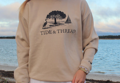 Tide & Thread Sailboat Embroidered Crewneck